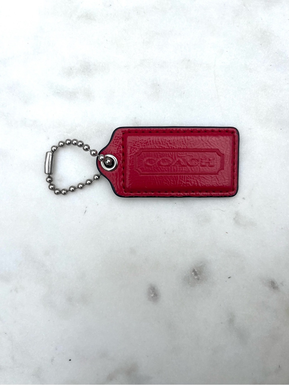 Coach Vintage Patent Leather Hang Tag Red Coach Vintage Patent Leather Hang Tag Red